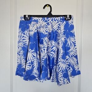 Blue and White Floral Women's Skirt
